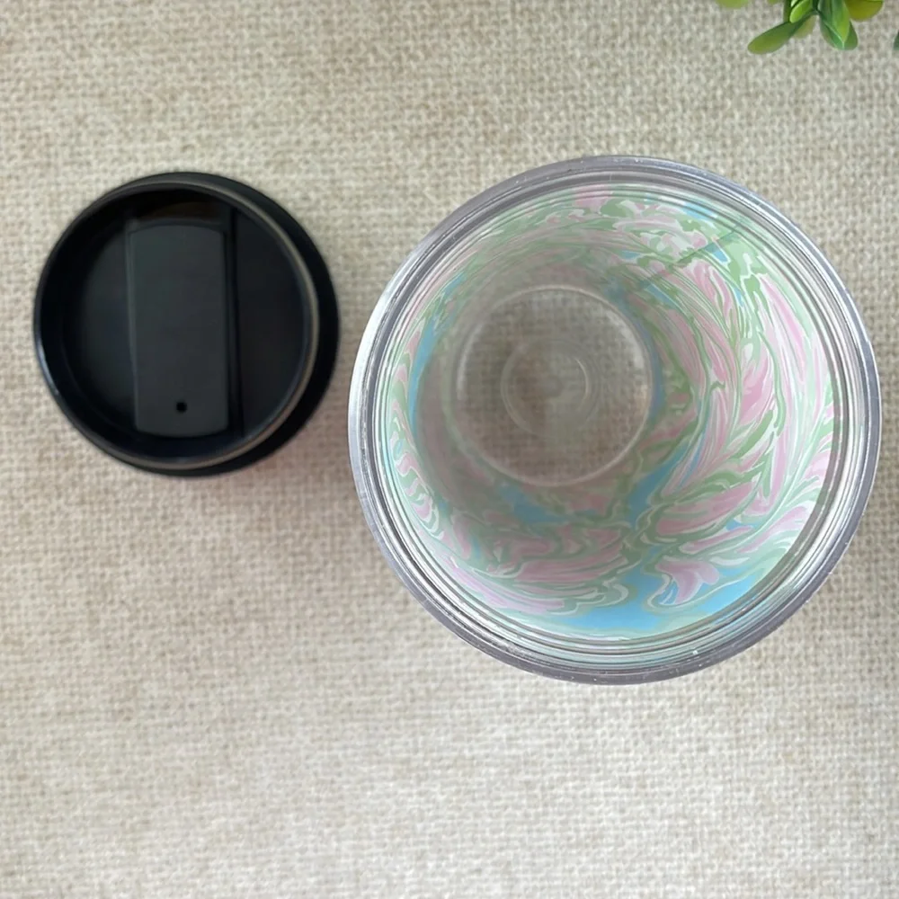 Lilly Pulitzer “M” travel tumbler 7”